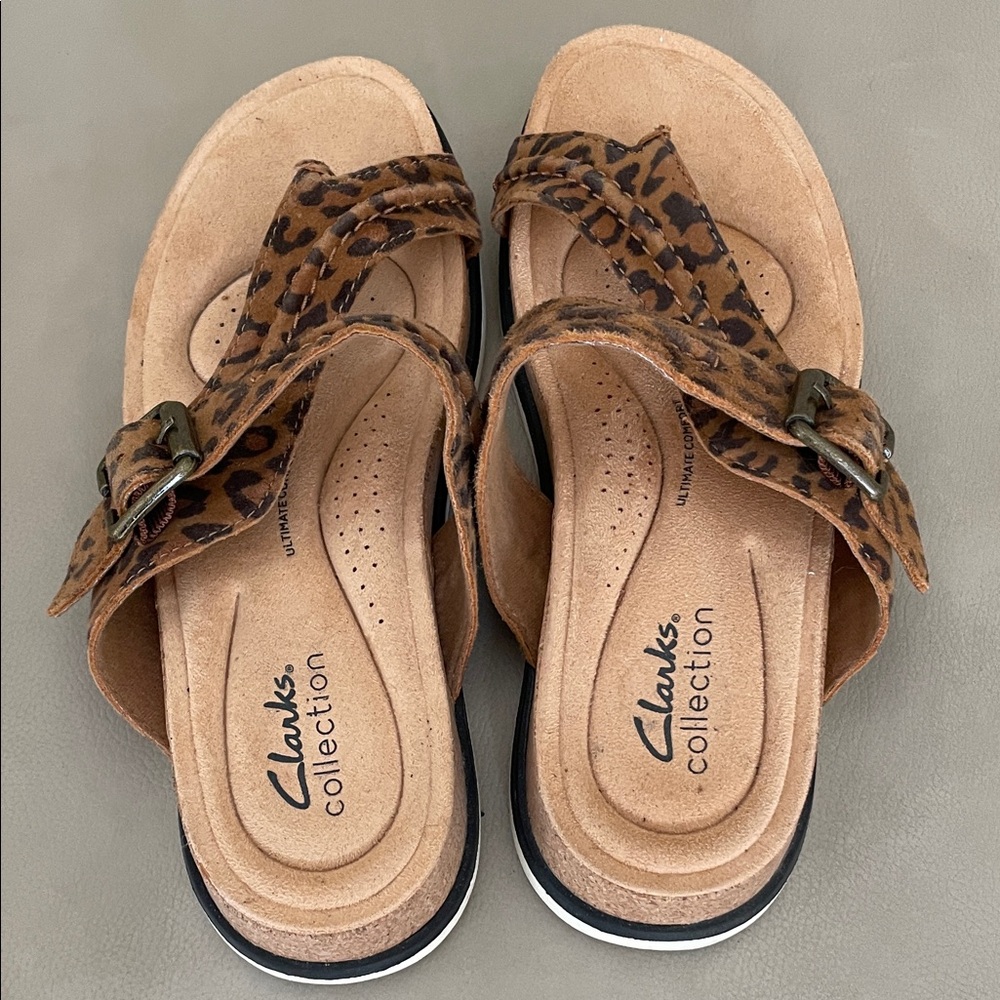 Clarks Women's Brown Leopard Sandals